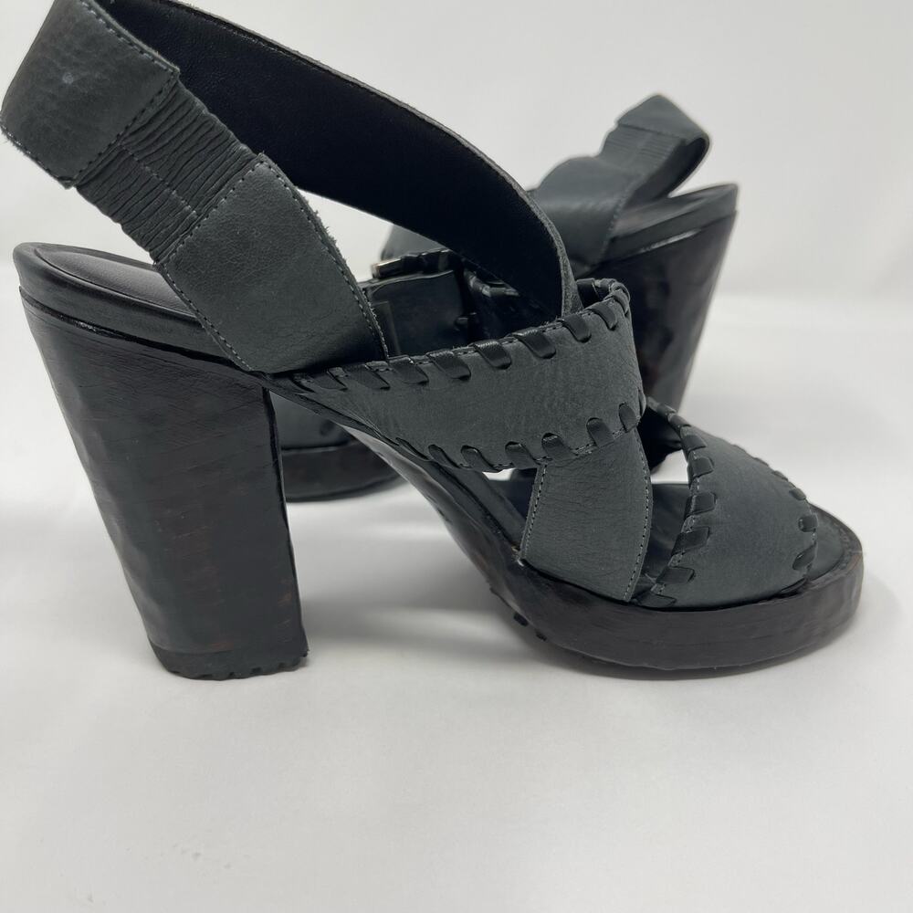 John Fluevog Tuggawar Hopscotch Black Strappy Heels (6.5) - Picture 8 of 13